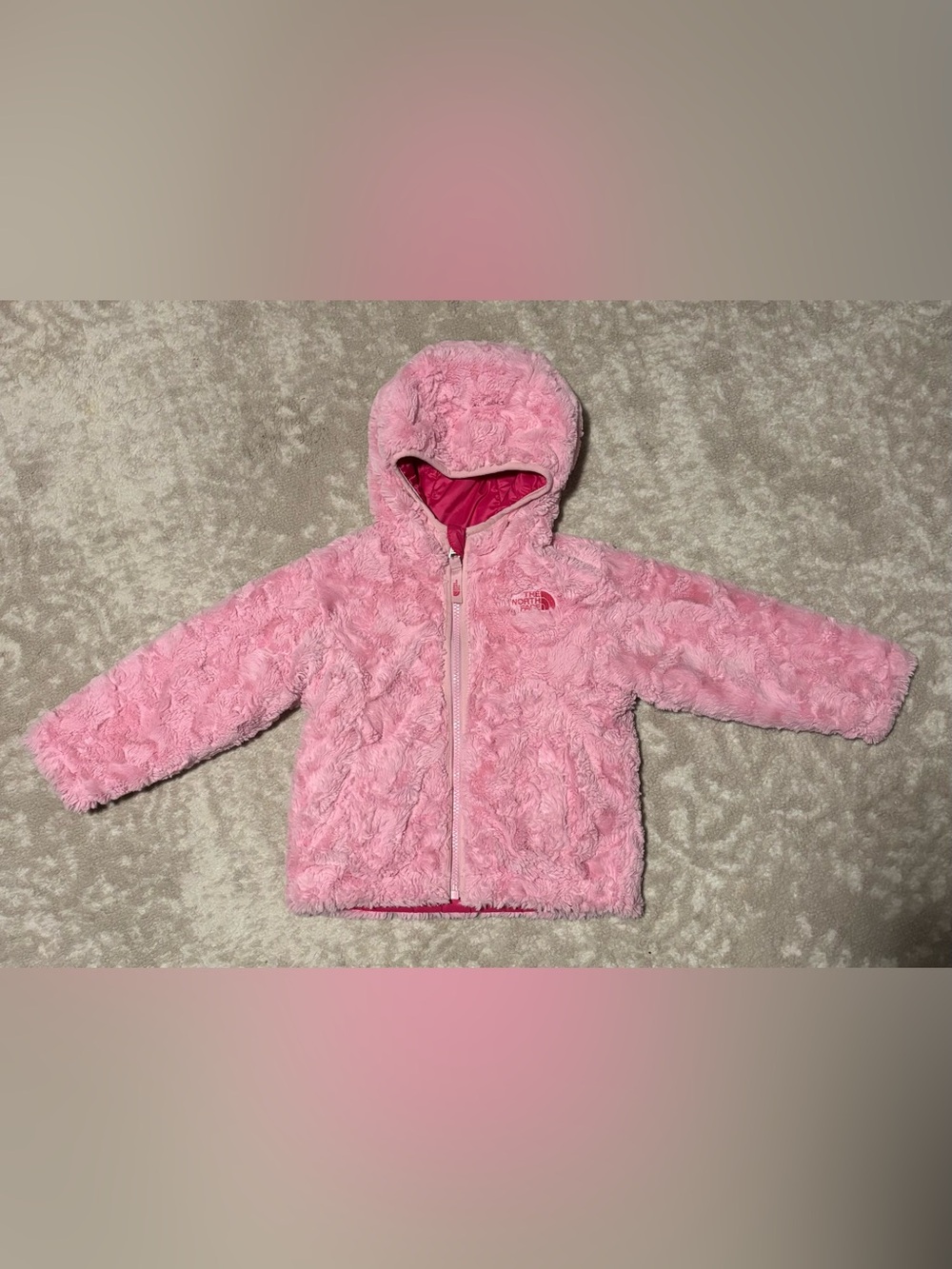 The North Face - Pink Hooded Reversible Kids Jacket